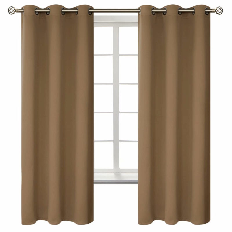 BGment Blackout Curtains for Living Room - Grommet Thermal Insulated Room Darkening Curtains for Bedroom, 2 Panels of 42 x 63 Inch, Taupe - Image 1